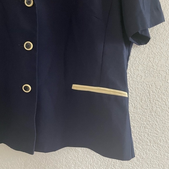 Studio I Navy Blazer with White Trim - Picture 6 of 7